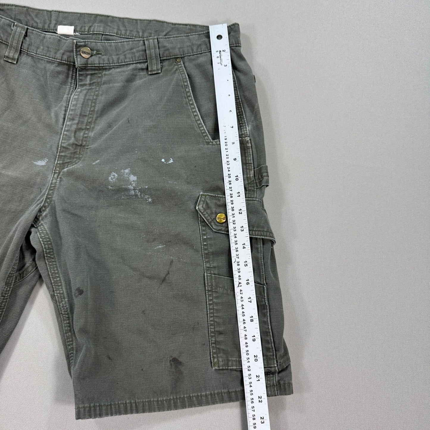 Carhartt Carpenter Cargo Shorts mens Size 40 Olive Green Canvas Relaxed Fit