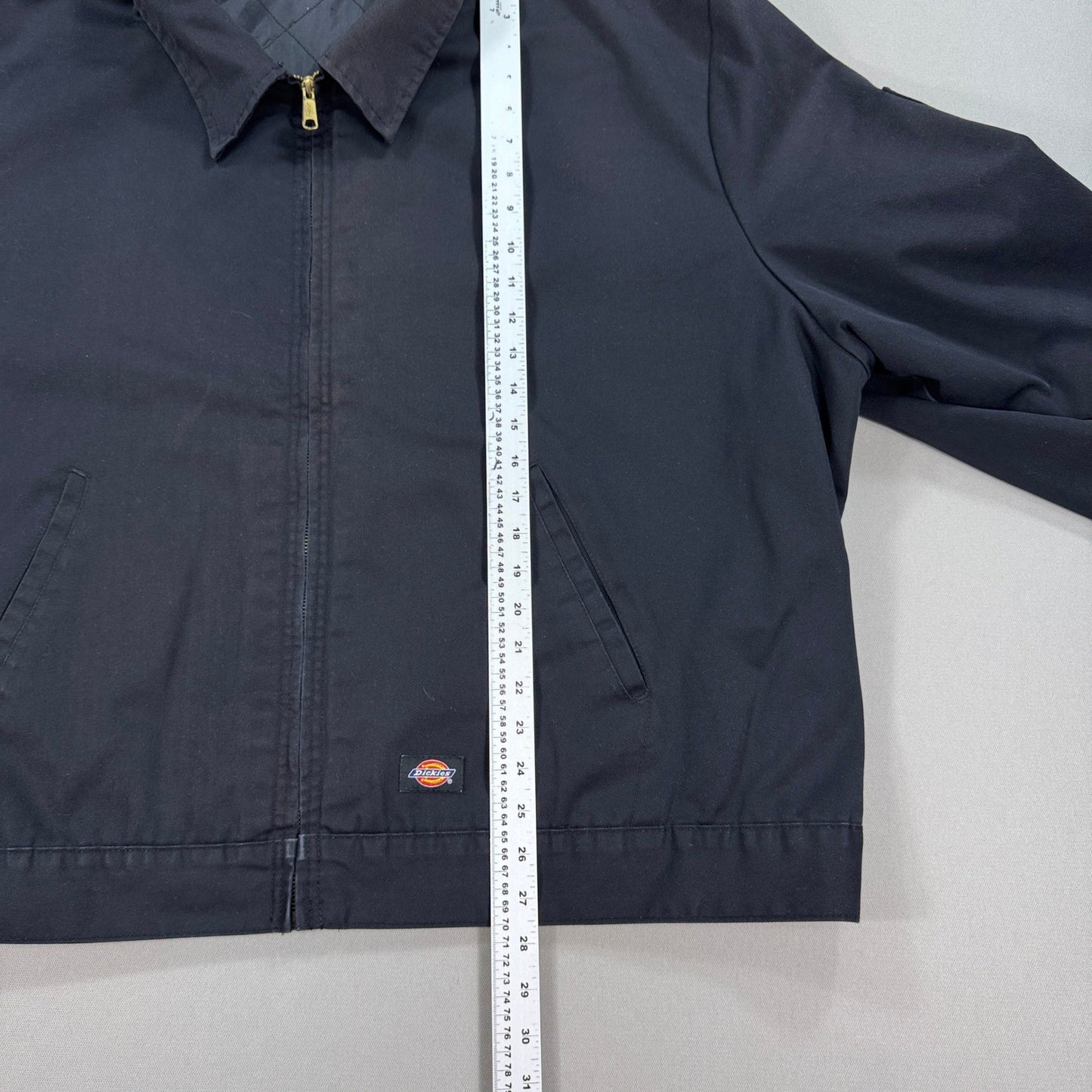 Dickies Eisenhower Work Jacket Mens 4XL Black Quilt Lined Coat Full Zip Up