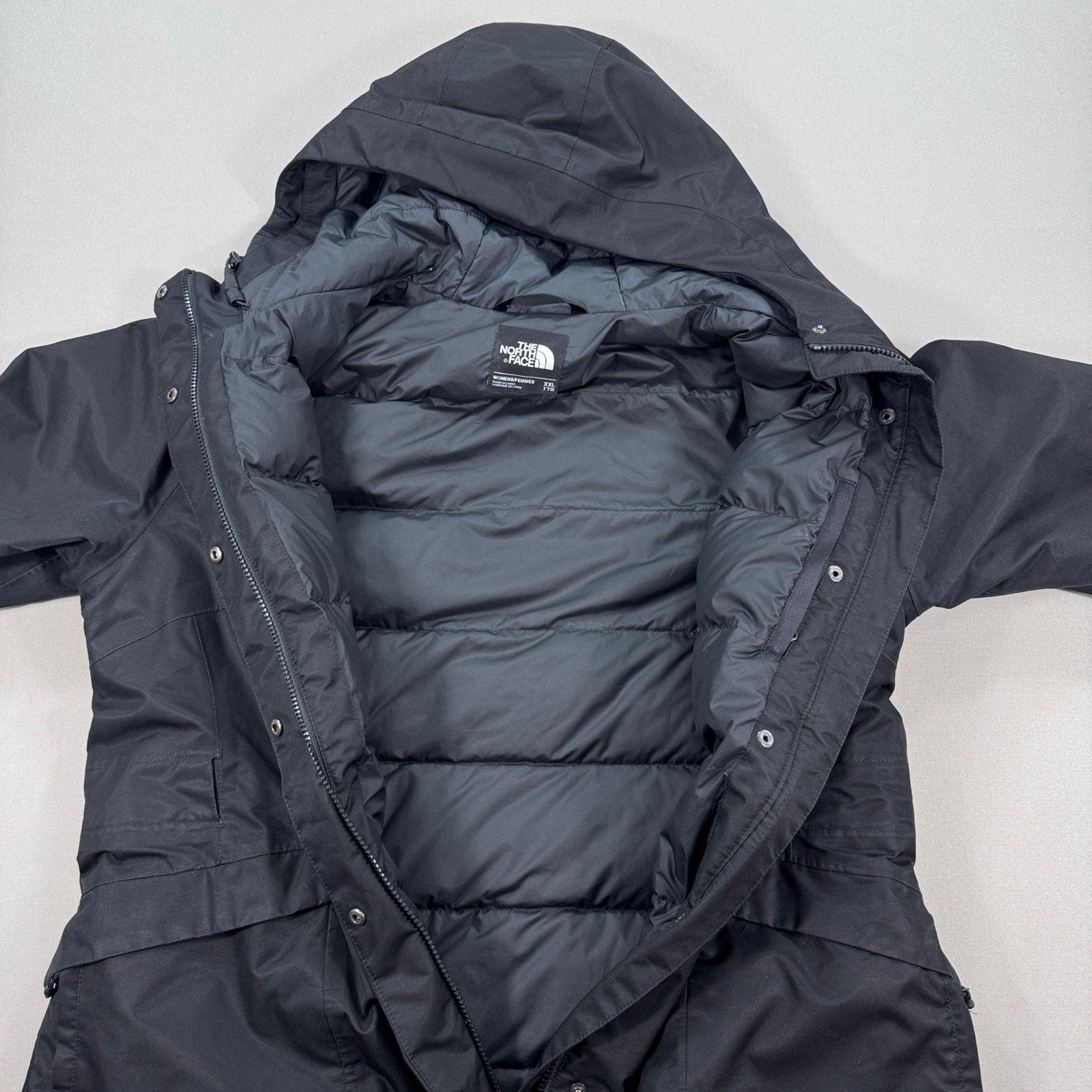 The North Face Parka Winter Jacket Womens 2XL Quilted Hooded Coat Insulated