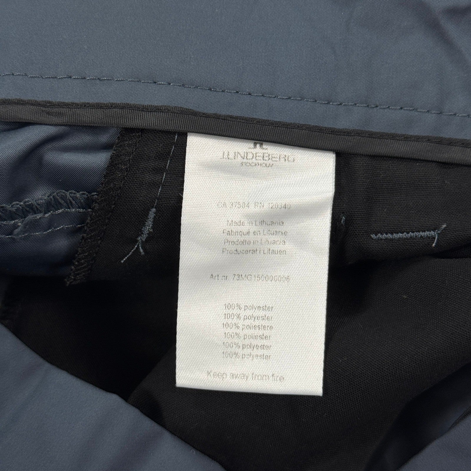 JLindeberg Golf Shorts mens 36 Blue Flat Front Performance Lightweight Pockets