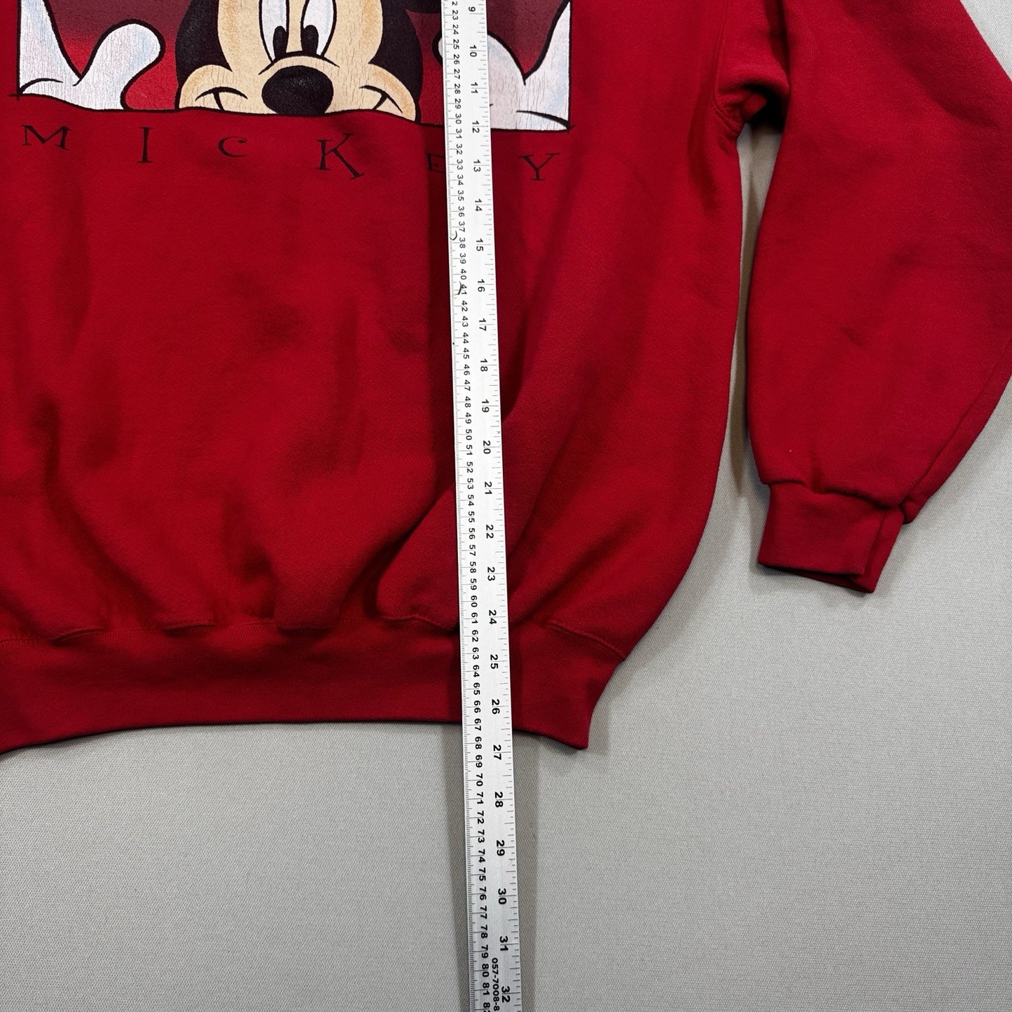 Disney Store Mickey Mouse Sweatshirt mens XL Red Pullover Crew Neck Made In USA