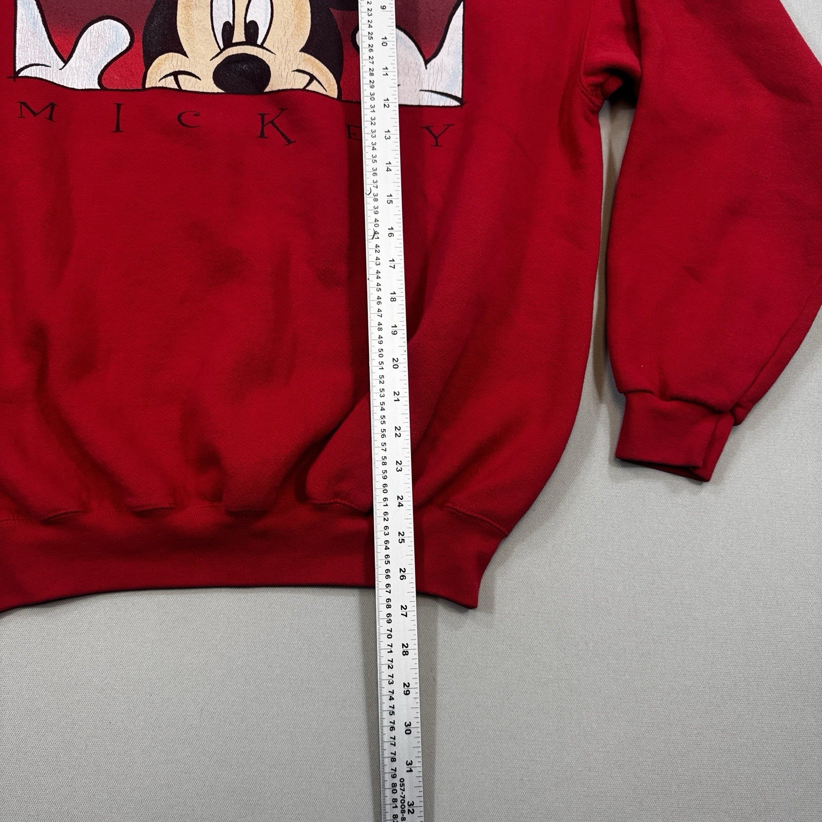 Disney Store Mickey Mouse Sweatshirt mens XL Red Pullover Crew Neck Made In USA