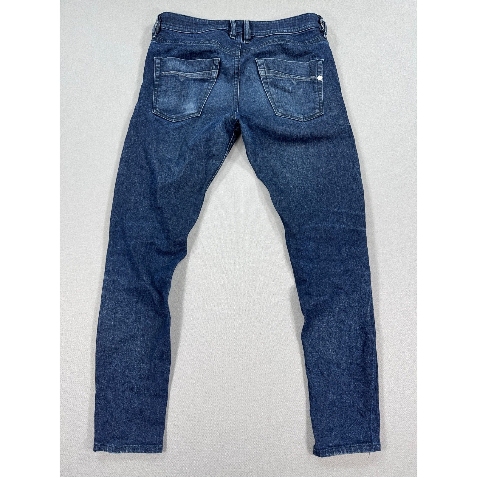 Diesel Akee Jeans Stretch mens 30x28 Regular Slim Tapered Leg Blue Denim 0835N
