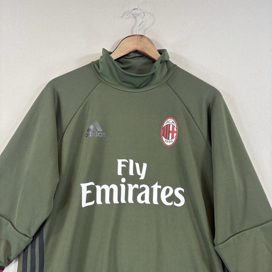 Adidas AC Milan Training Top mens Large Army Green Fly Emirates Soccer Jersey