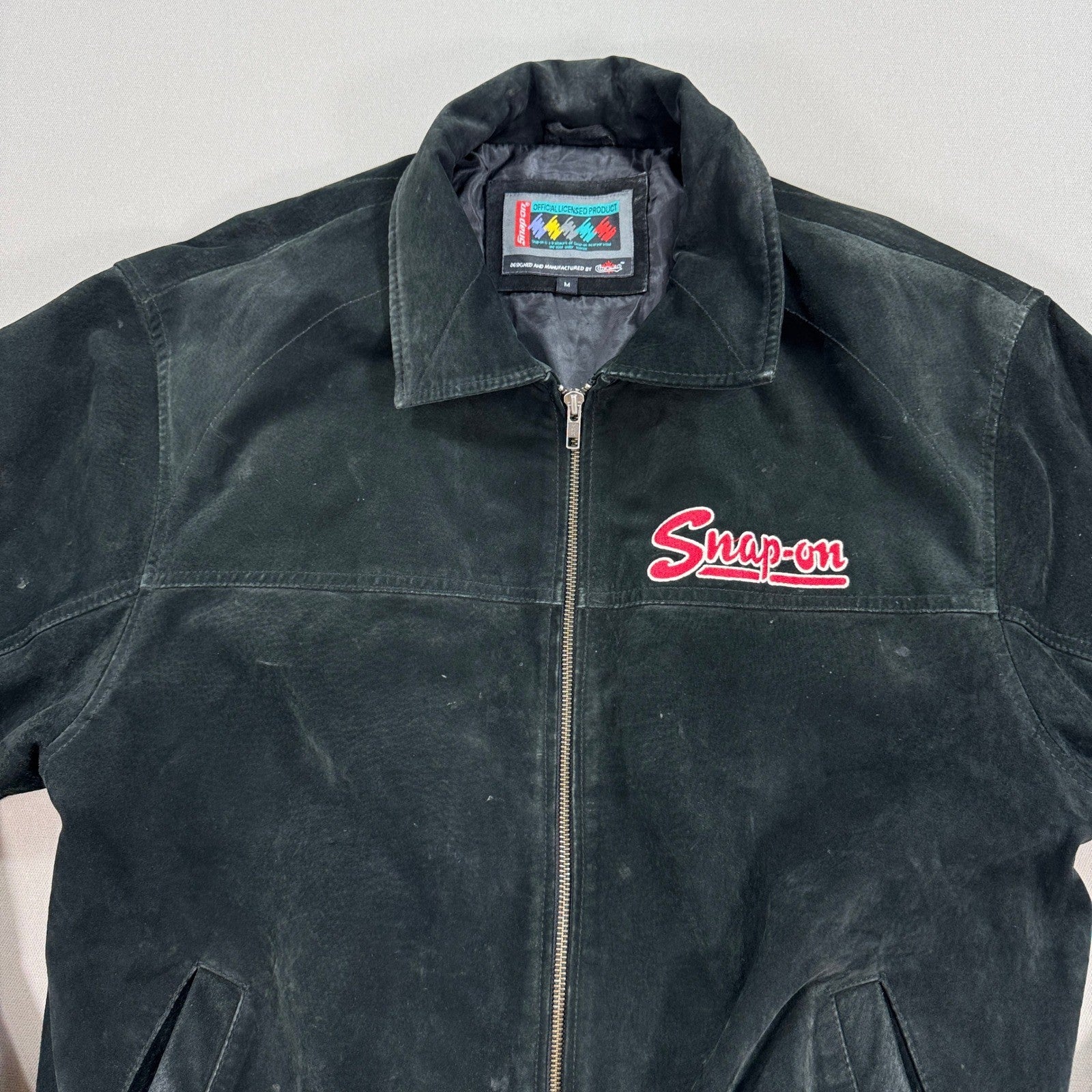 Snap On Tools Racing Jacket Black Suede Limited Edition mens Medium