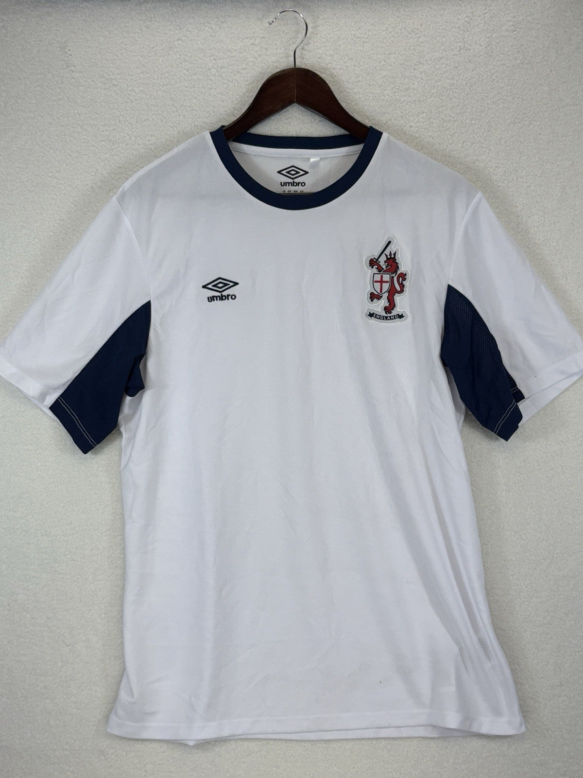 England Football Jersey 2009/10 Home Umbro White Embroidered Mens M