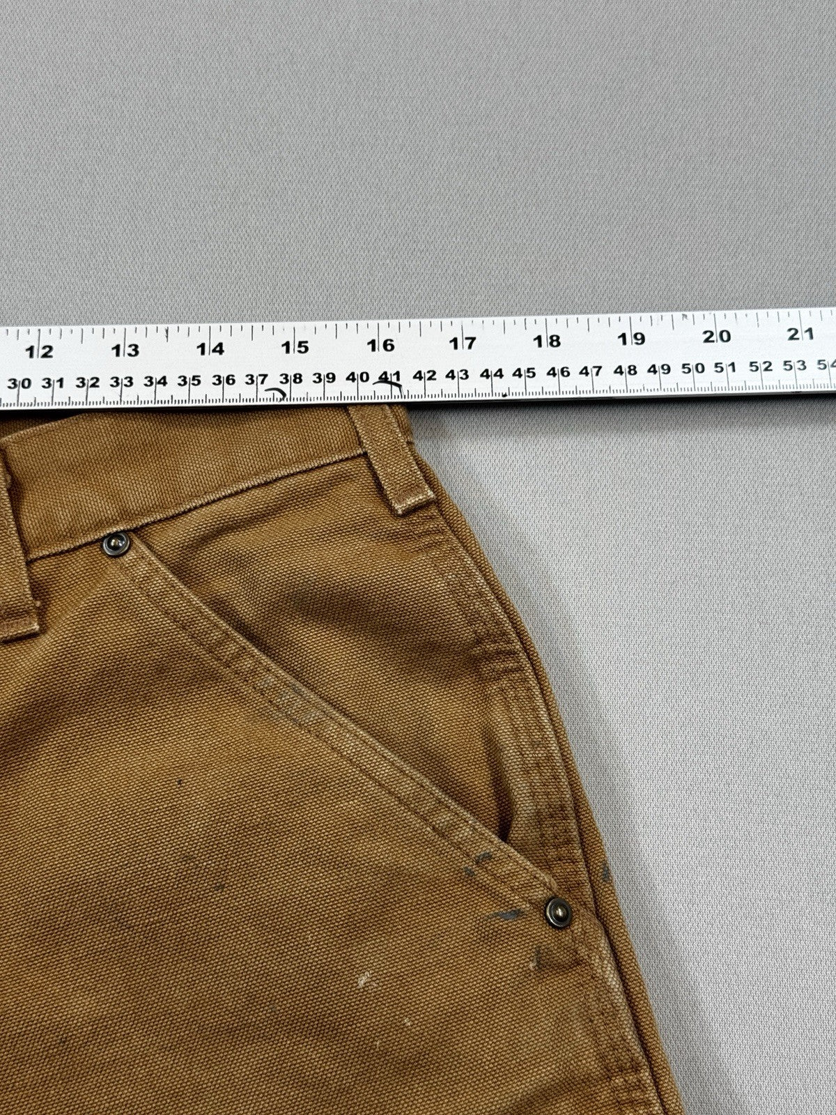 VTG Carhartt Pants Double Knee Carpenter mens 33x32 Brown Distressed Made in US