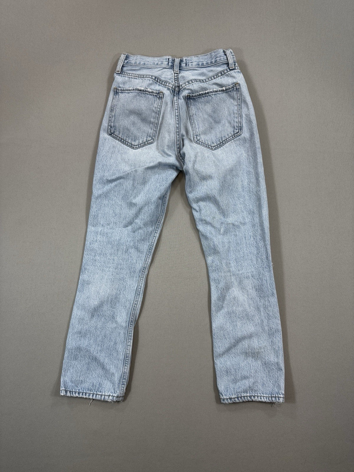 Agolde Riley Jeans Womens Size 23 Blue Denim Distressed Button Fly Made In USA