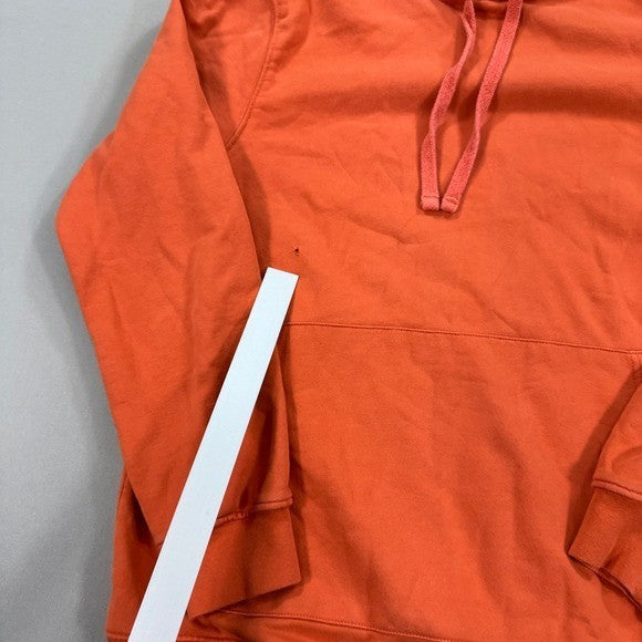 Stone Island Hoodie Pullover mens XL Orange Sweatshirt Fleece Cotton Drawstring
