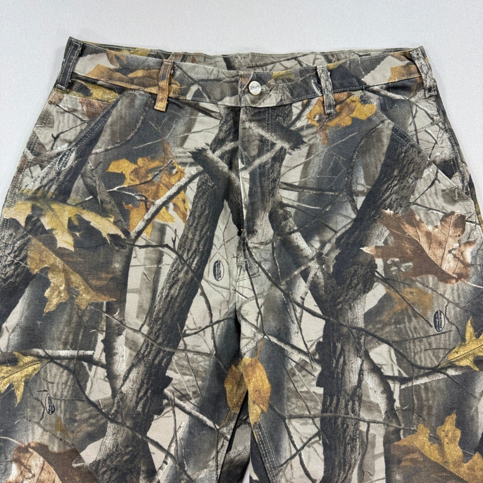 Vintage Carhartt B158 Realtree Camo Pants Dungaree Fit Work Mens 36x32 Carpenter