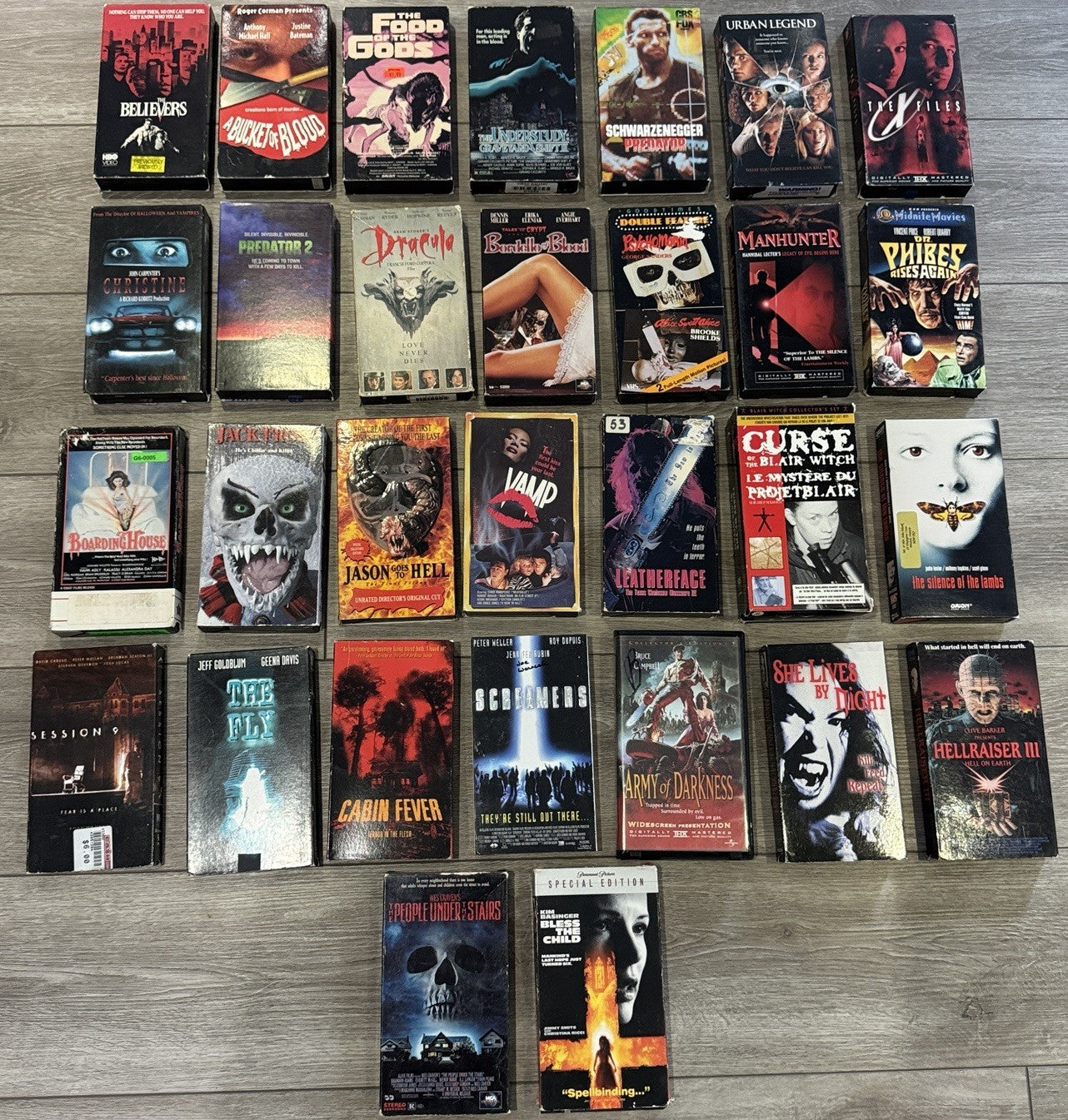 Horror VHS classics Lot Of 30 With Many Grails - Boarding House Jason And More