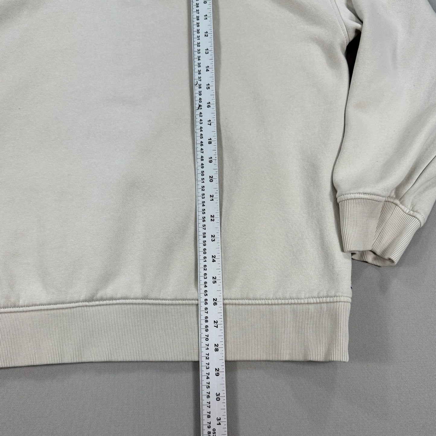 Tommy Jeans Pullover Mock Neck Sweatshirt Beige Logo Minimalist mens 2XL