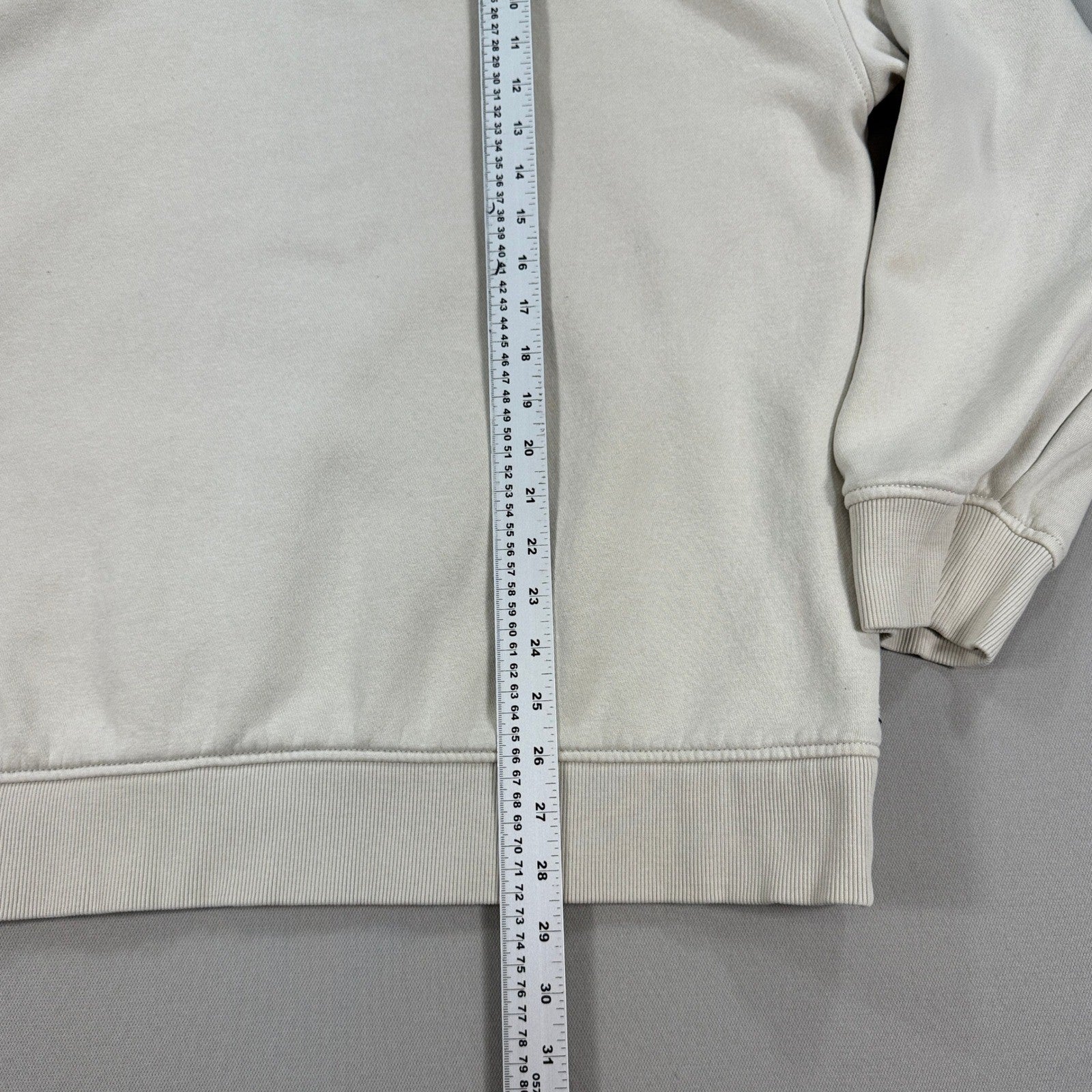 Tommy Jeans Pullover Mock Neck Sweatshirt Beige Logo Minimalist mens 2XL