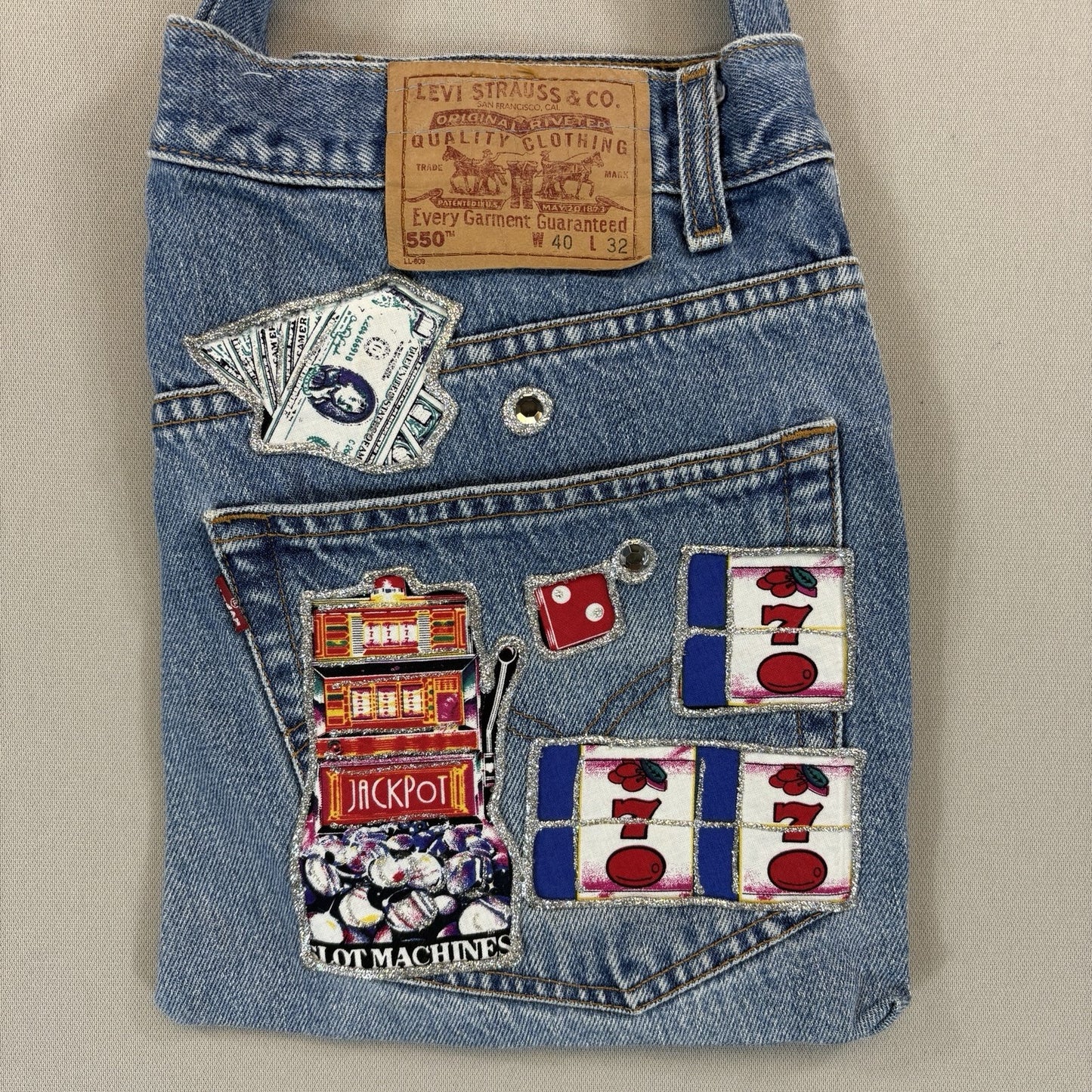 Vintage Levi's 550 Hand Crafted Las Vegas Jean Shoulder Womens Bag