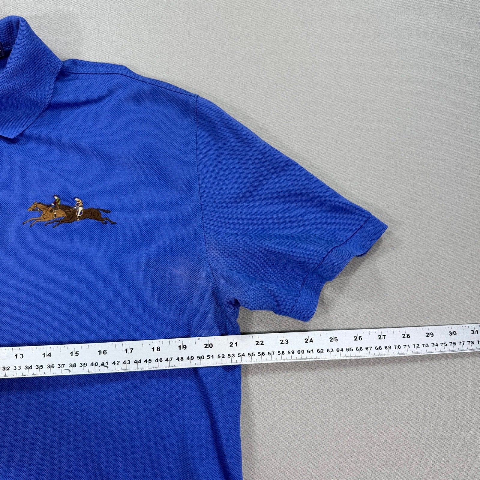 Polo Ralph Lauren Purple Label Polo Shirt Blue mens Large Made In Italy