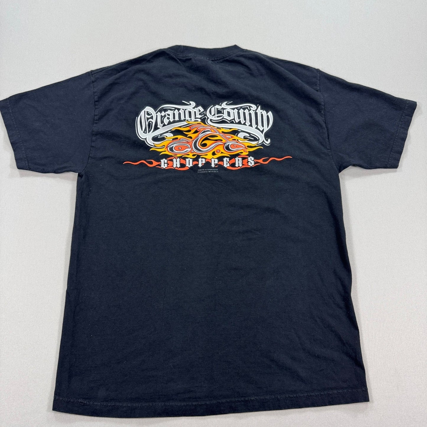 Vintage Orange County Choppers Flames T-Shirt mens Large Black Motorcycle Y2K