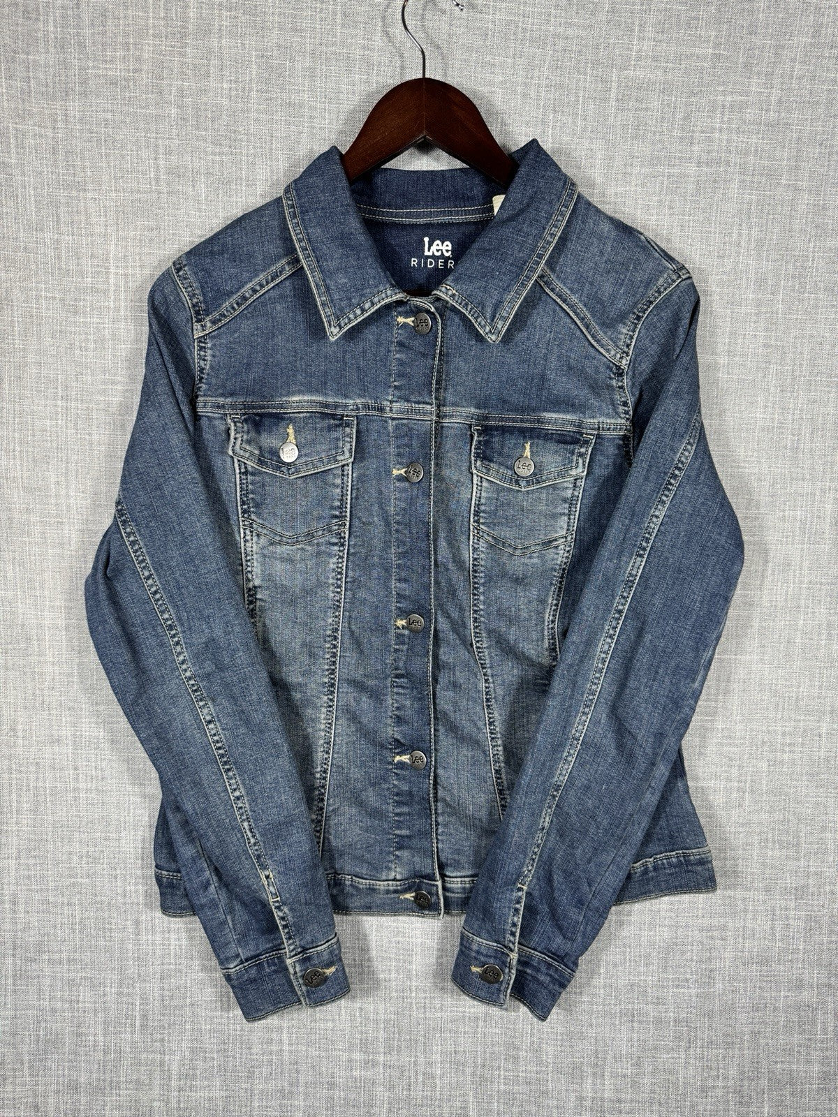 Lee Riders Women’s Jean Denim Jacket Button Down Country Rodeo Size Large