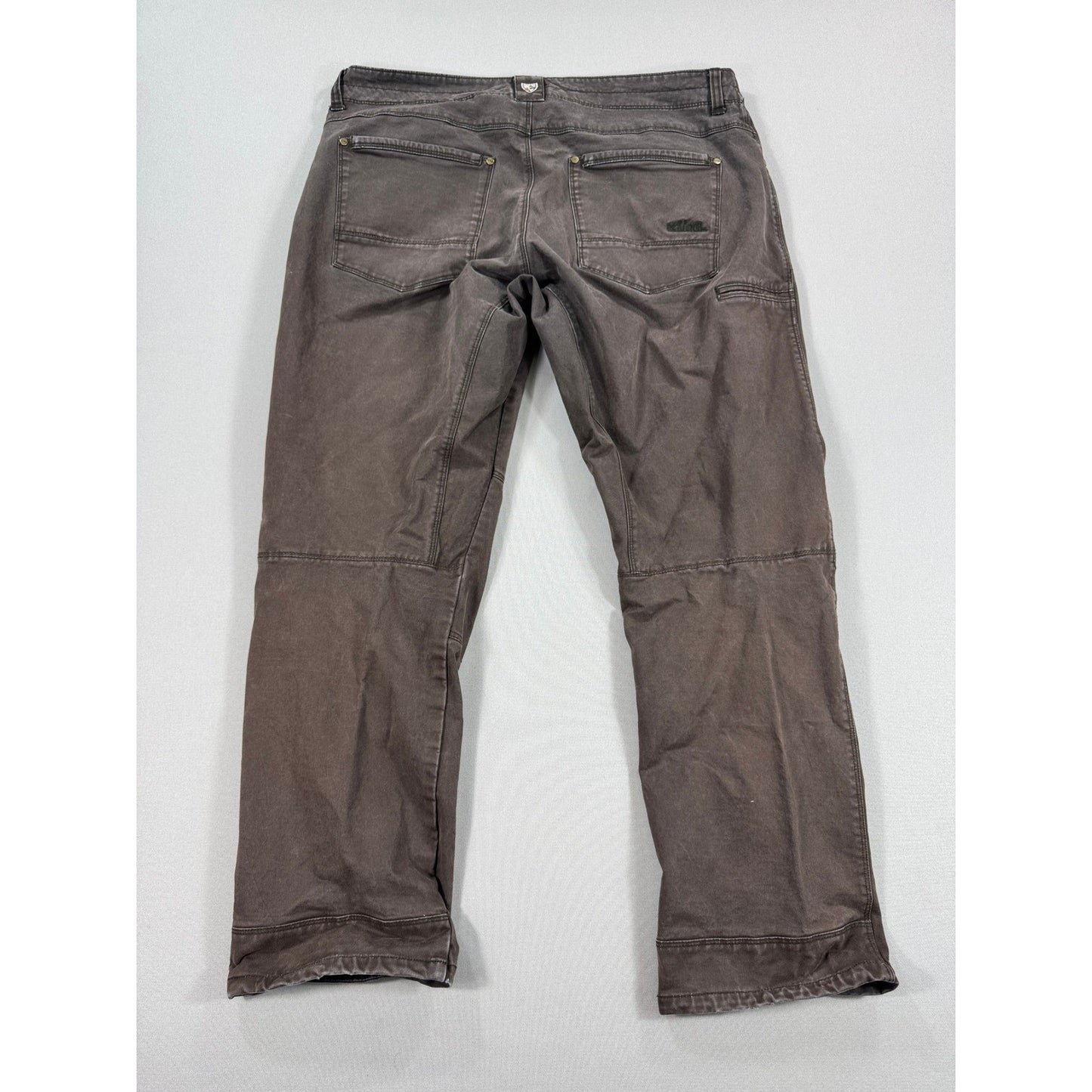 2PCS Kuhl Free Rydr Pants Men's 38x32 Brown Carpenter Relaxed Fit Distressed