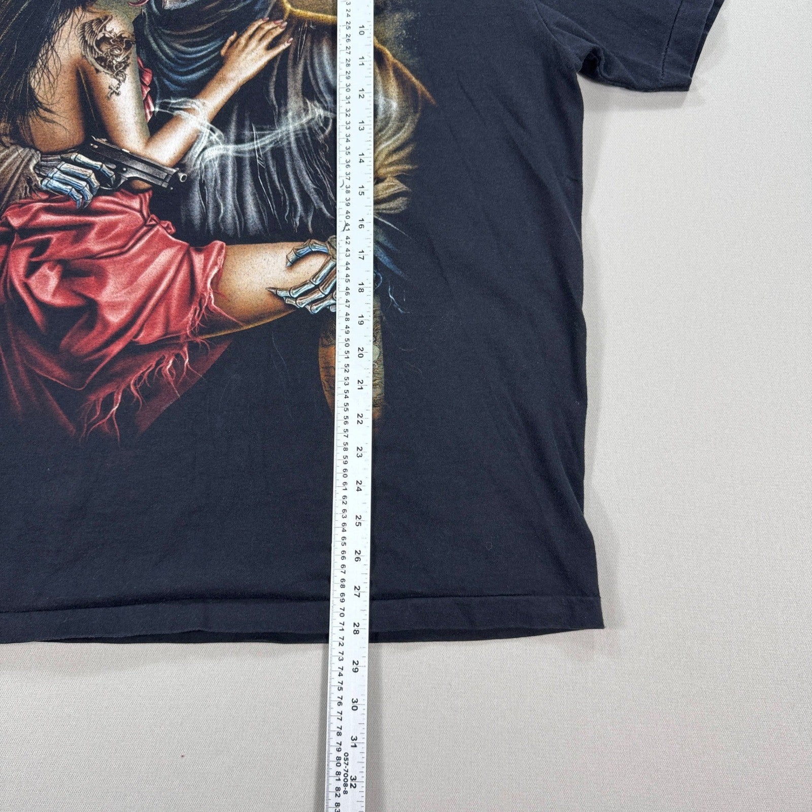 VTG 90's Grunge T-Shirt Gothic Skeleton Skulls With Lady mens XL Single Stitch