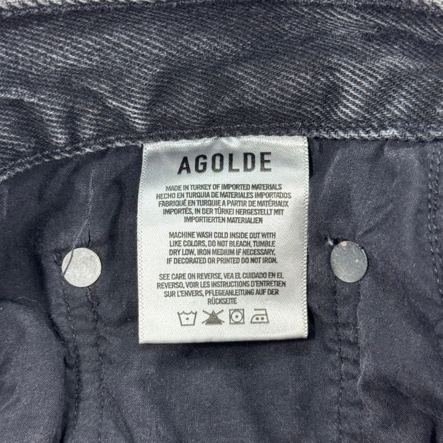 AGOLDE Cutoff Denim Shorts Womens Size 31 High Rise Distressed Button Fly