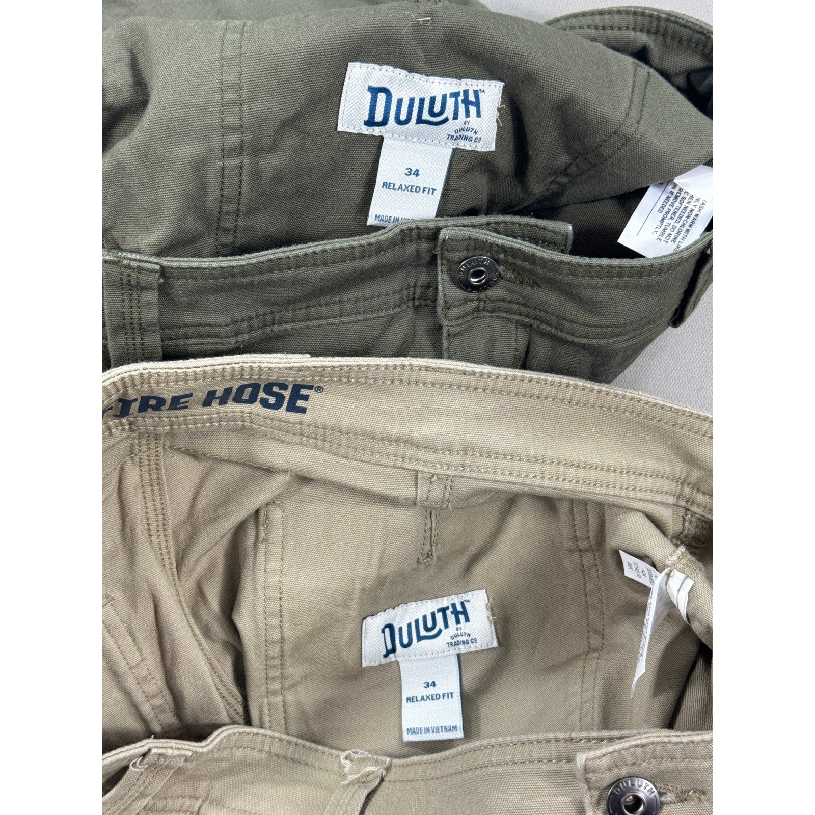 2 PCS Duluth Trading Co Cargo Shorts Flex Fire Hose mens Size 34 Relaxed Fit