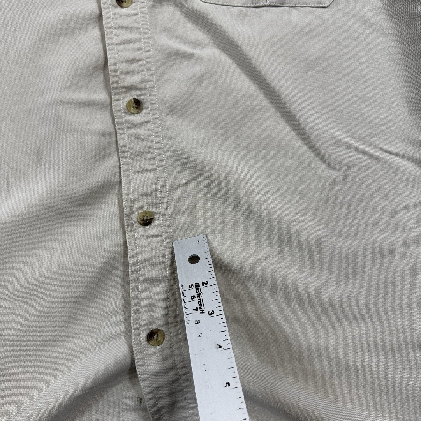 The North Face Long Sleeve mens Large Beige Button Up Shirt Outdoor Hiking