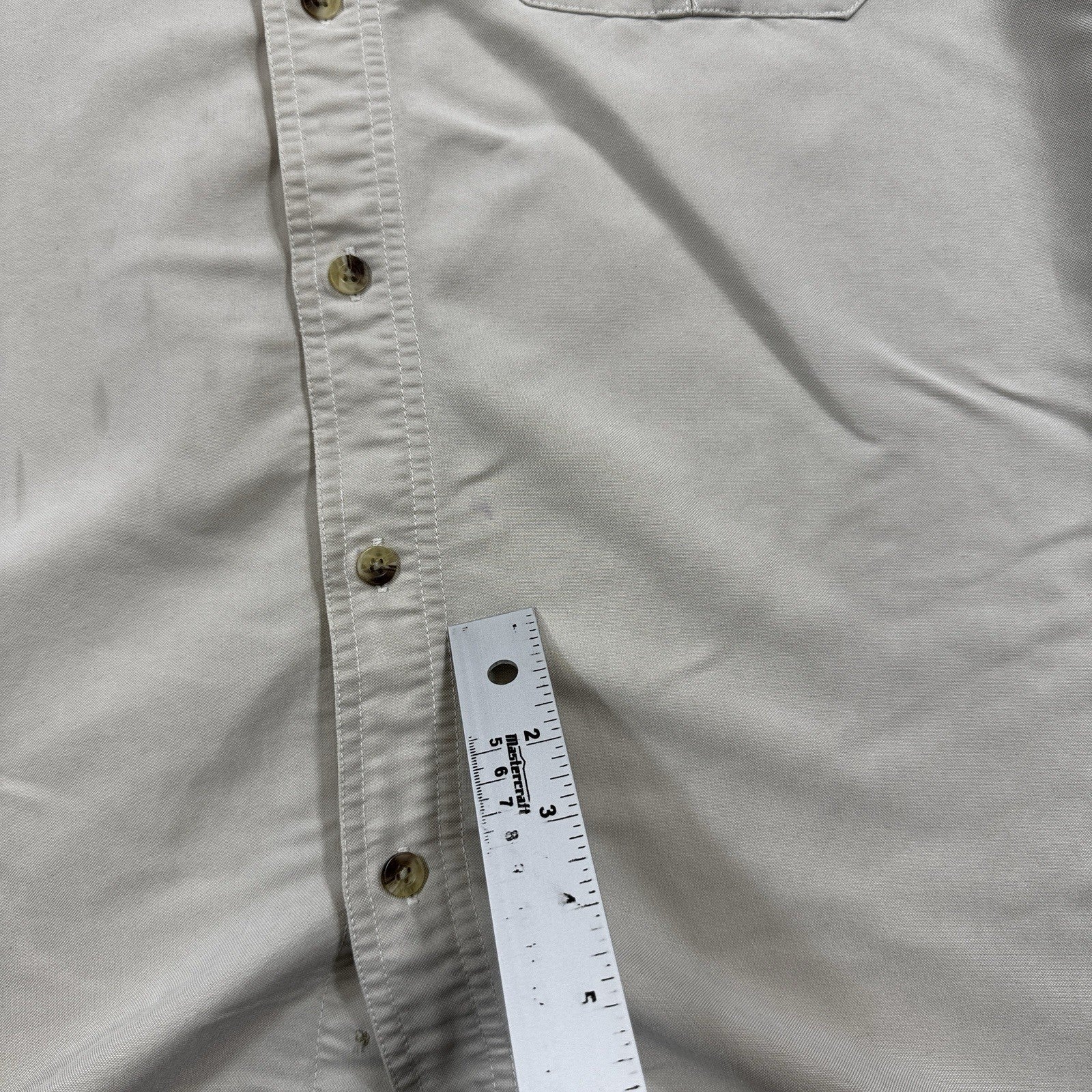 The North Face Long Sleeve mens Large Beige Button Up Shirt Outdoor Hiking