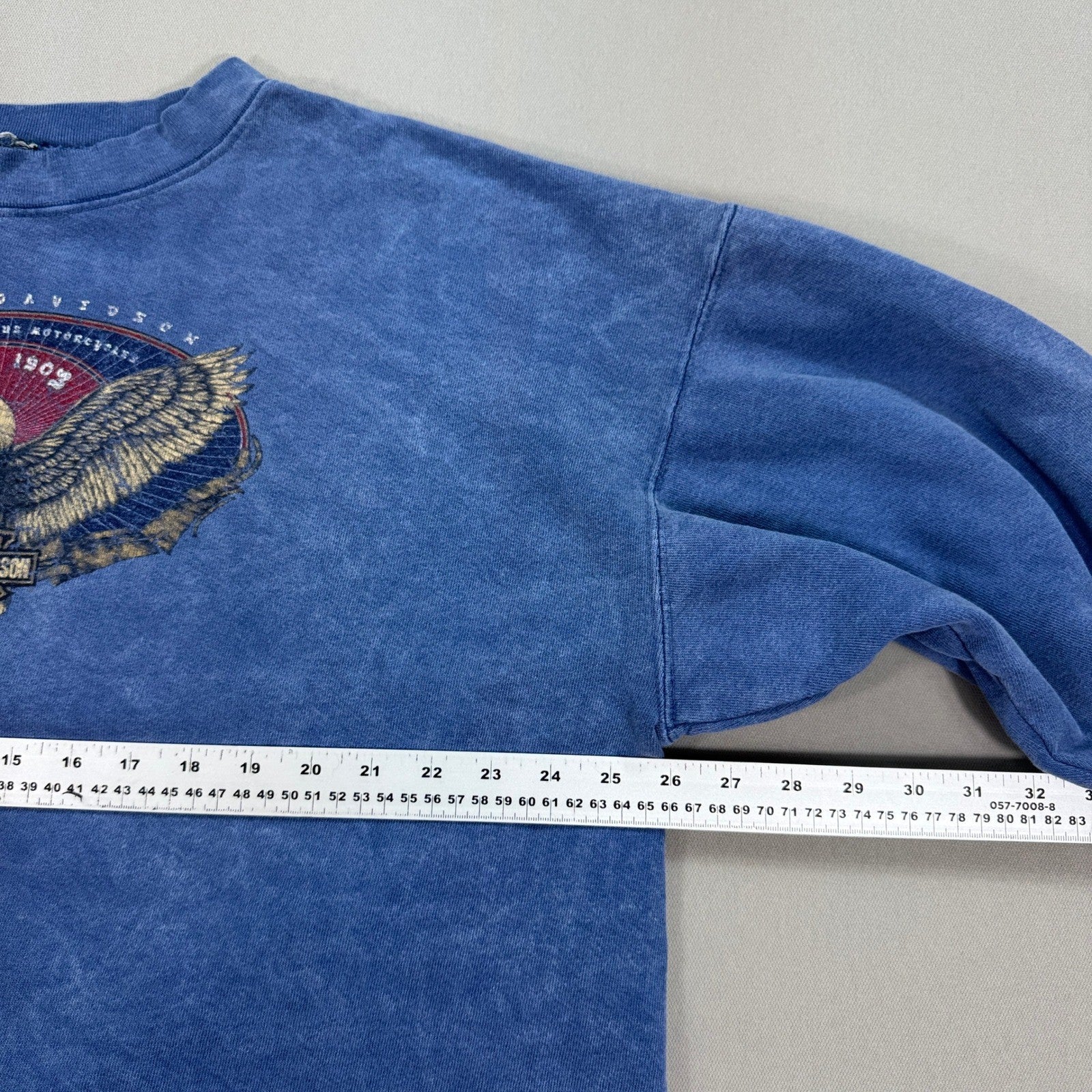 Vintage 90's Harley Davidson Sweatshirt Motorcycles Eagle Logo mens 2XL Blue