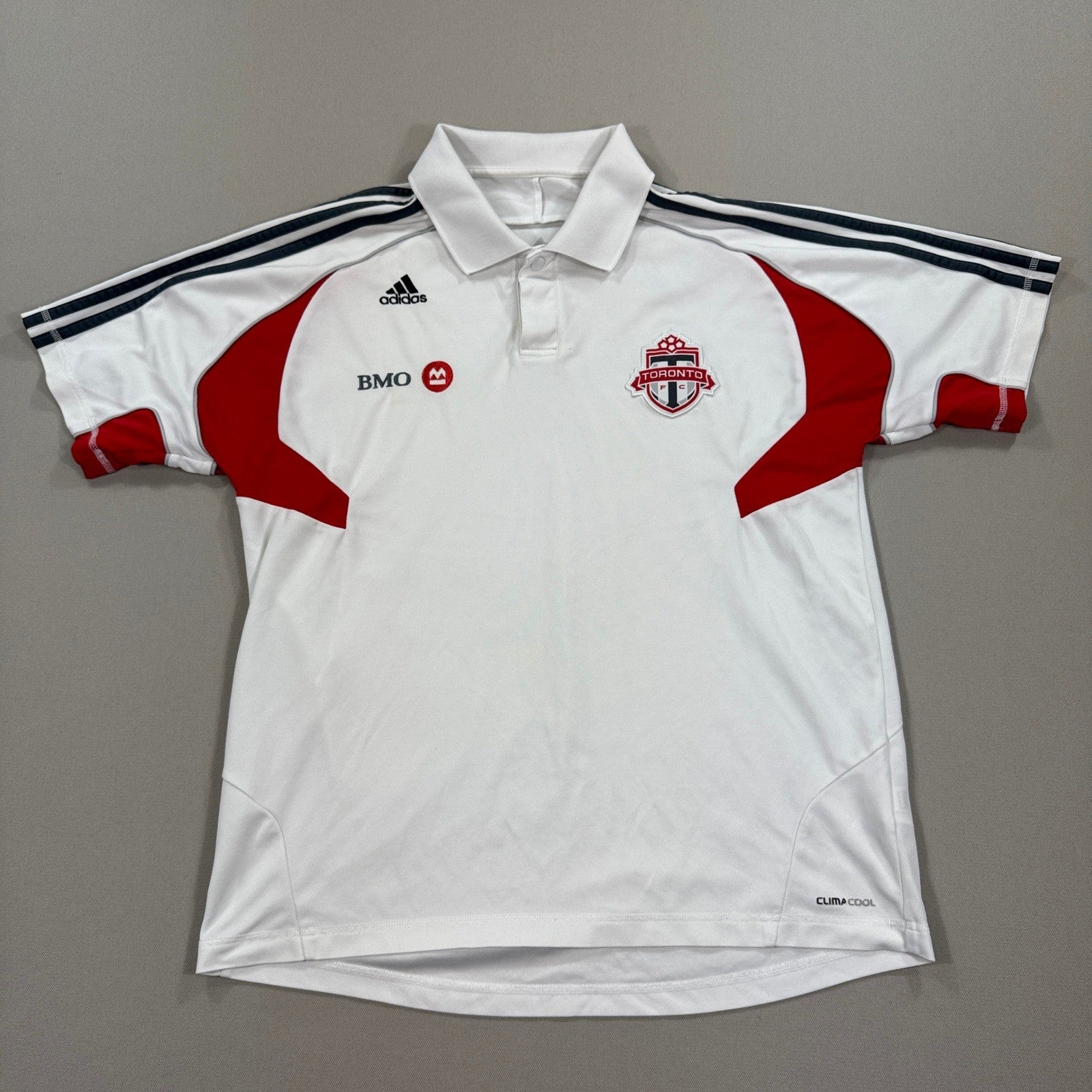 Adidas Toronto FC Soccer Jersey Polo Shirt mens Size Small White Red