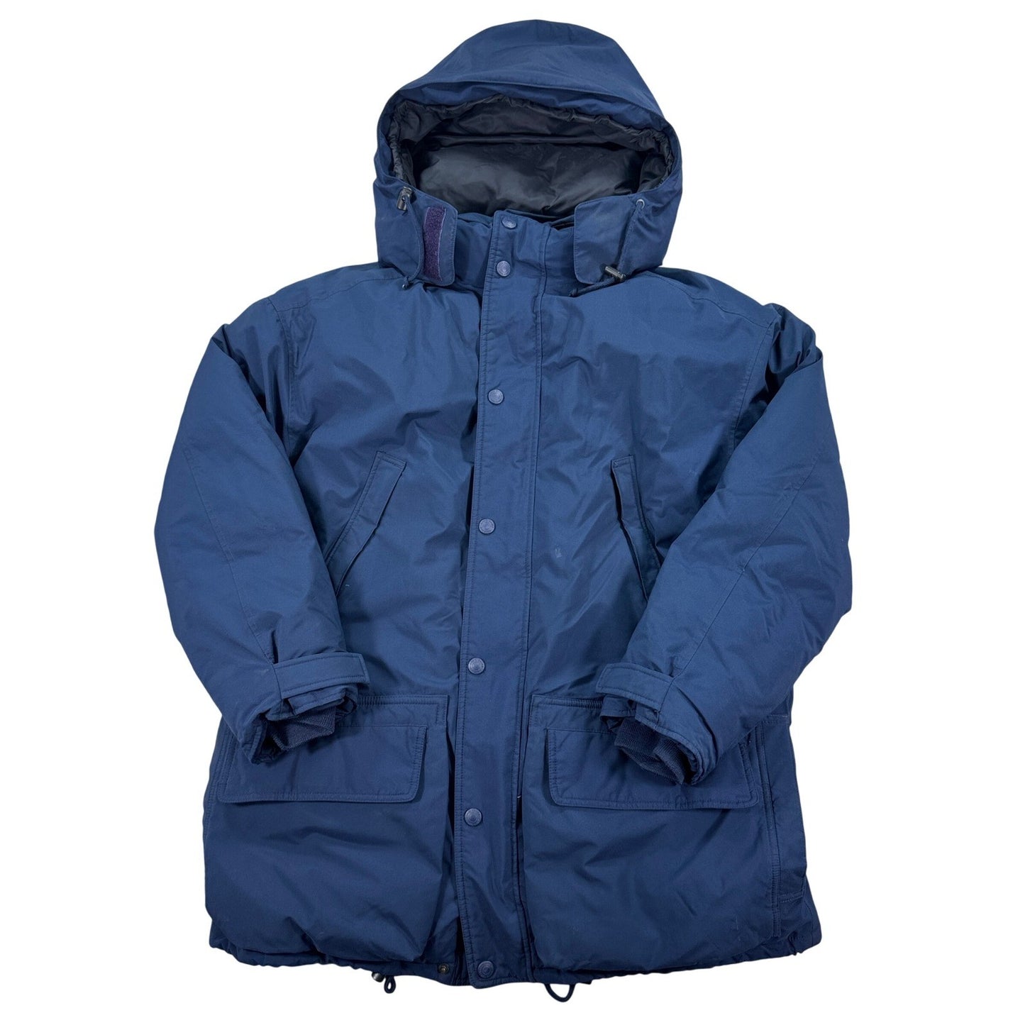 Eddie Bauer Gore-Tex Parka Winter Jacket Insulated Hooded mens Medium Blue Down