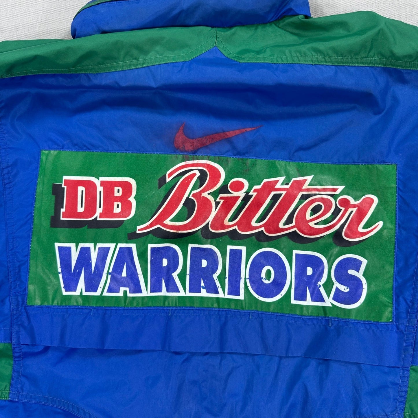 RARE Vintage Nike DB Bitter Warriors Windbreaker Jacket mens XL Blue Hooded