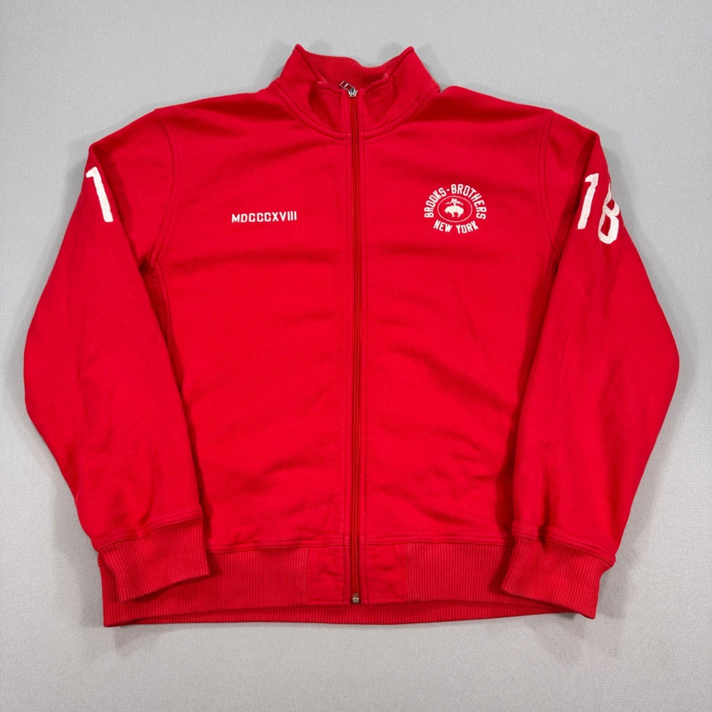 Brooks Brothers Track Jacket Mens XL Red 1818 New York Cotton Full Zip