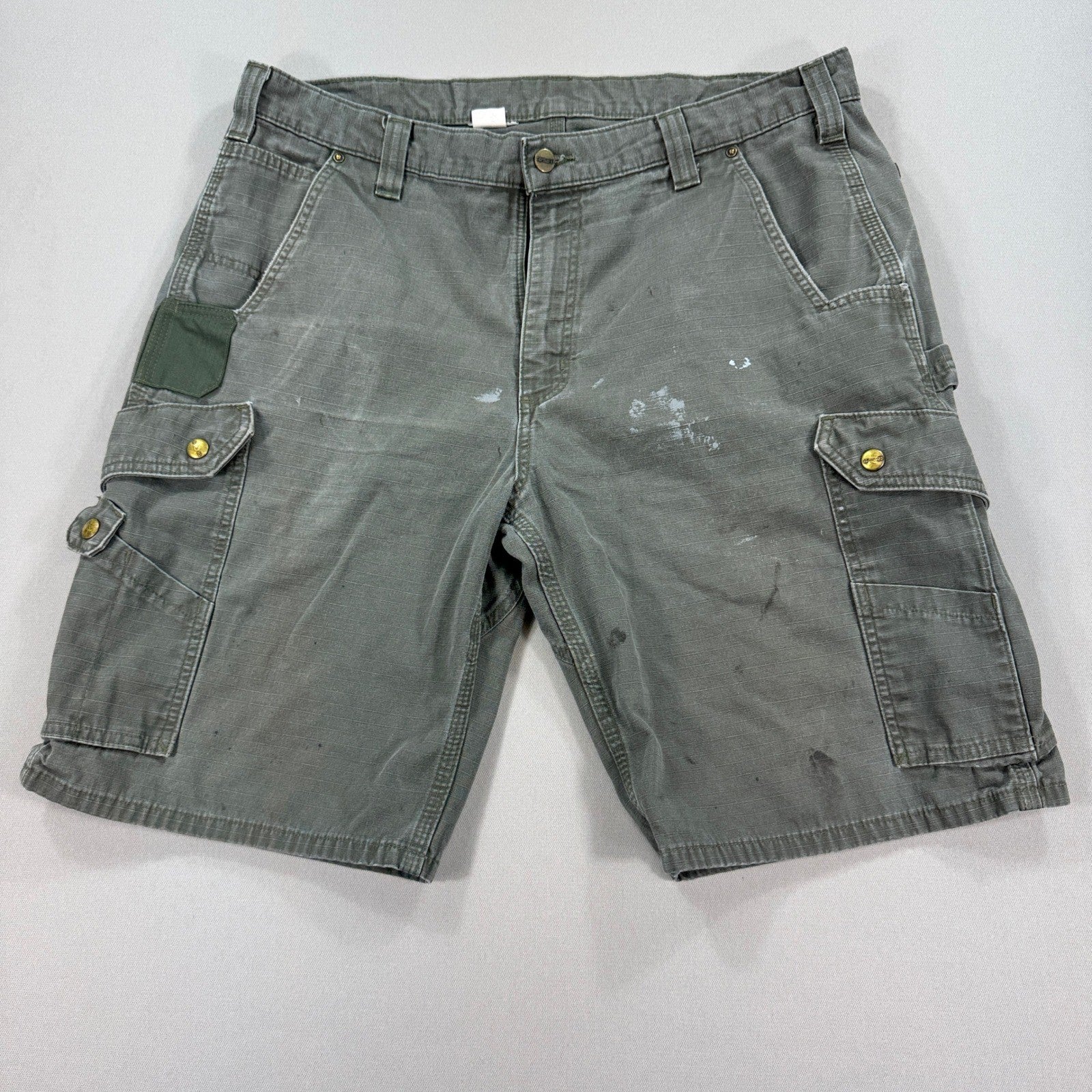 Carhartt Carpenter Cargo Shorts mens Size 40 Olive Green Canvas Relaxed Fit