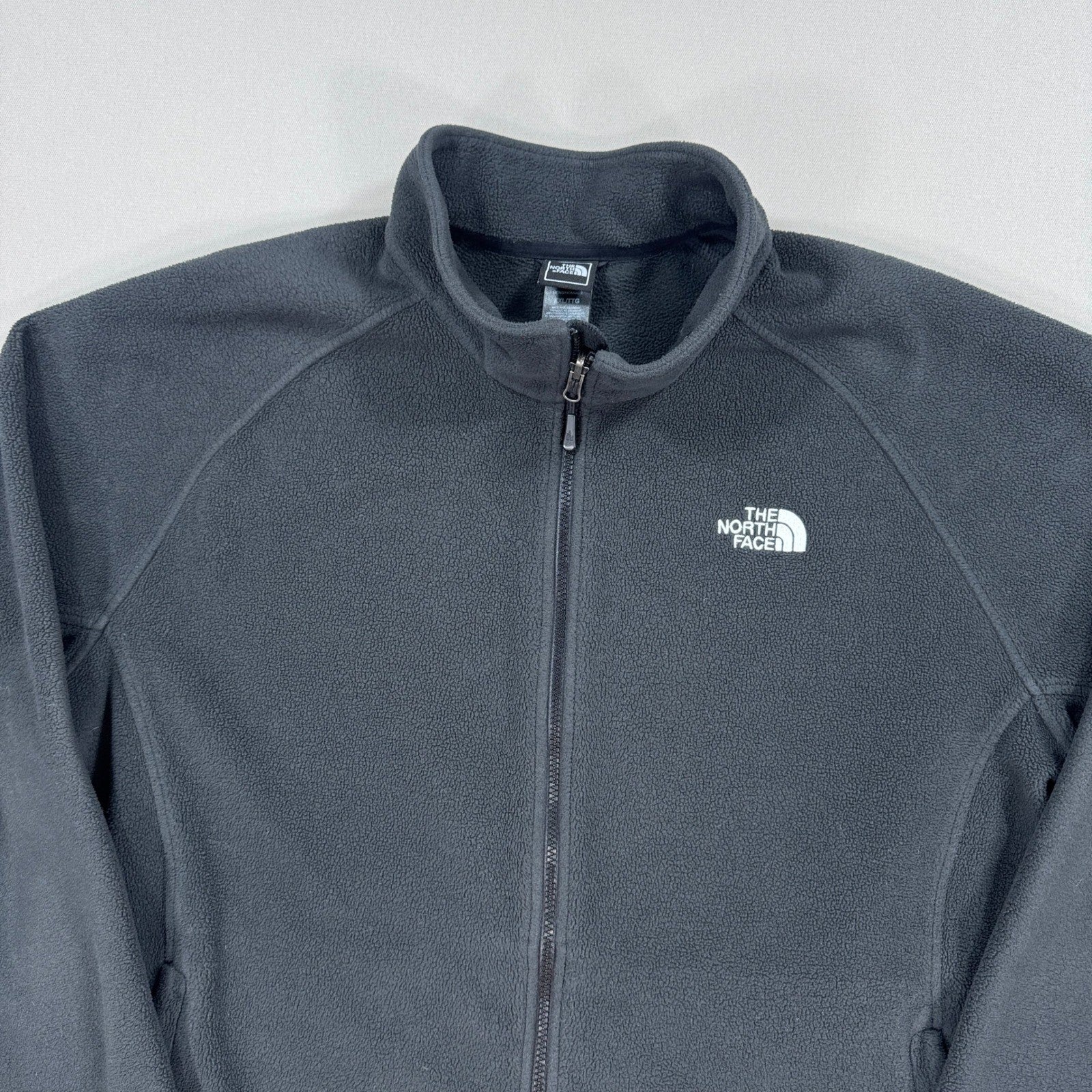 The North Face Khumbu Jacket mens 2XL Gray Full Zip Fleece Sweater Black
