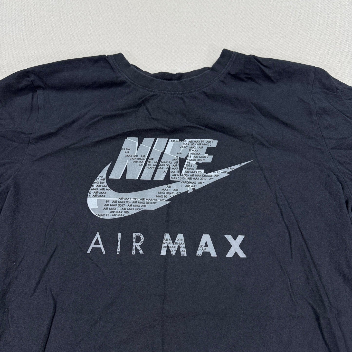 Nike Air Max Graphic Print T-Shirt mens XL Black Short Sleeve Casual Crew Neck