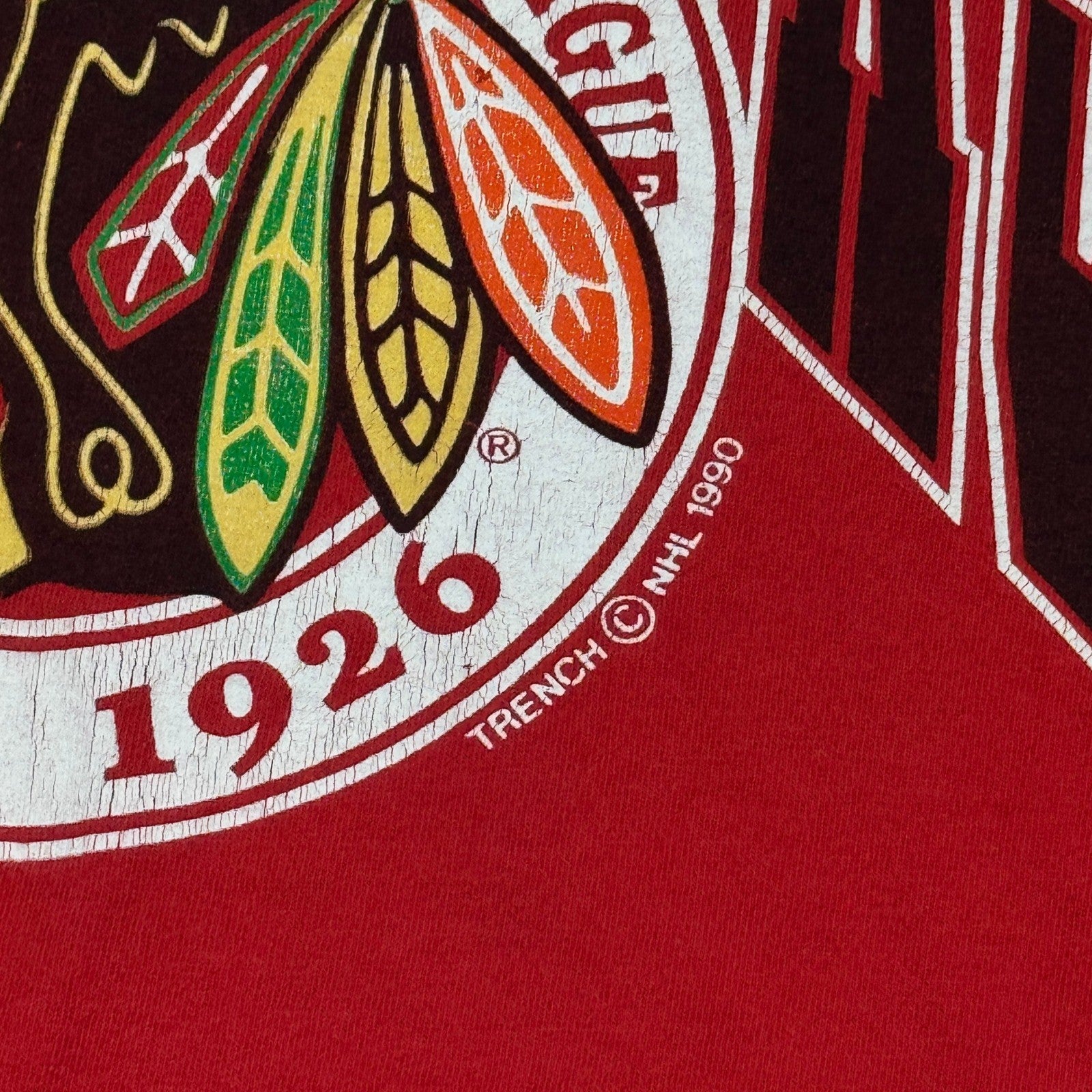 VTG Chicago Blackhawks NHL Hockey Shirt mens XL Red Single Stitch Made In USA