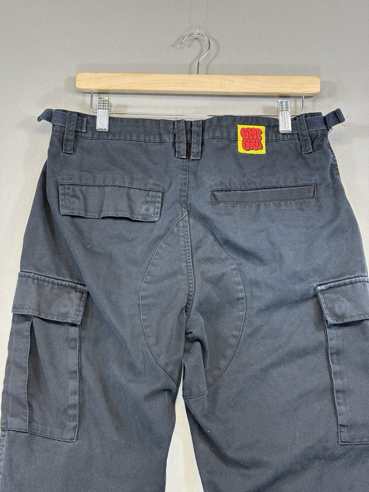 Empyre Pants Cargo mens 28 Relaxed Fit Straight Black Pants Adjustable Waist