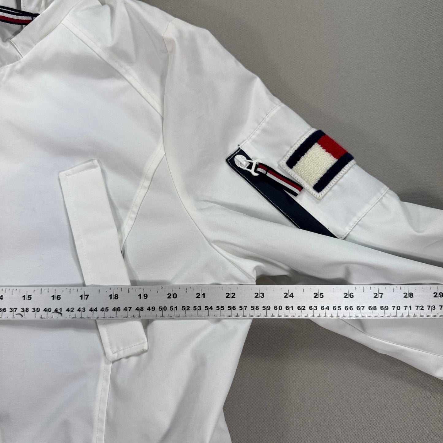 Tommy Hilfiger Windbreaker Coat White Quilted Lined Hooded Womens XL