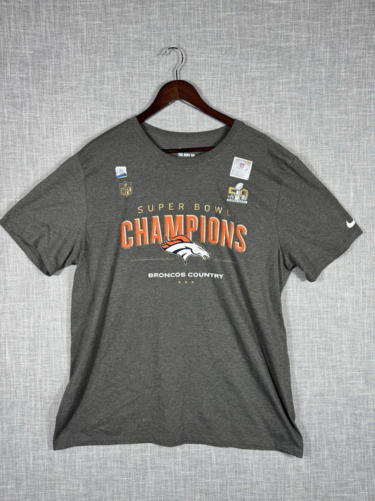 Nike Denver Bronco Super Bowl Brand New T-Shirt Mens Dark Gray XL