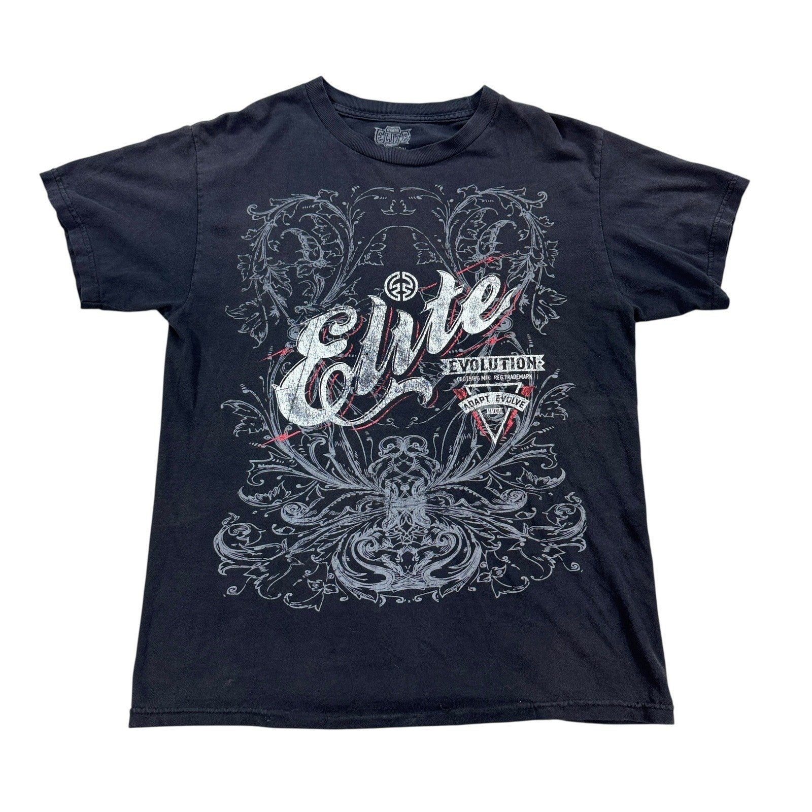 MMA Elite Evolution Graphic T-Shirt mens Medium Black Short Sleeve