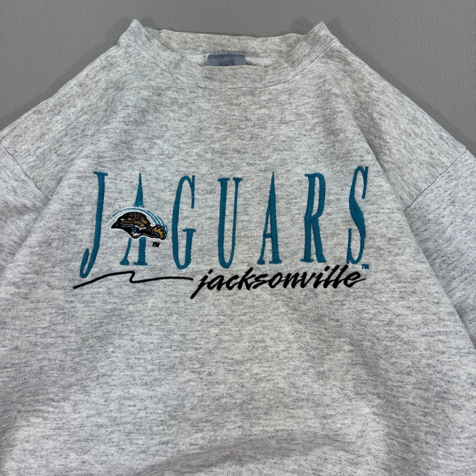 Vintage 90s Jacksonville Jaguars Sweatshirt Logo 7 mens Medium Gray Made In USA