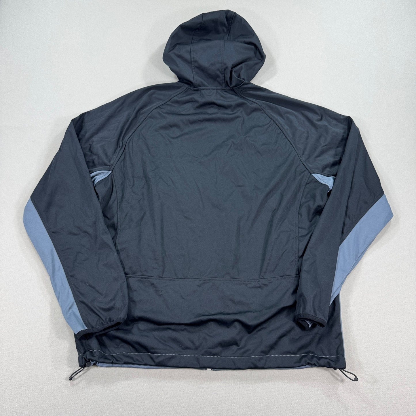 New Balance Windbreaker Jacket mens Large Black Blue Full Zip Mesh Lined Hooded