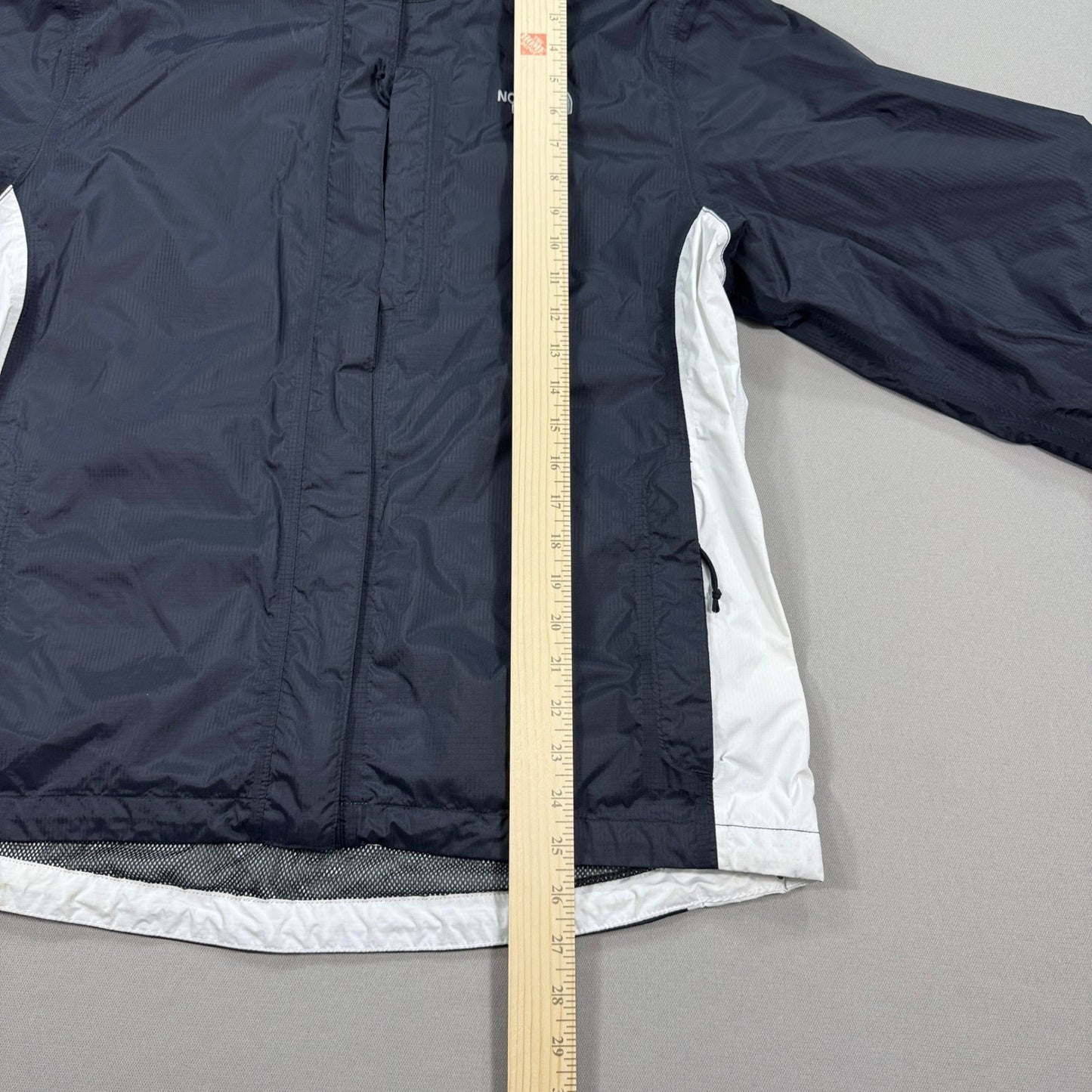 The North Face Womens Rain Jacket Size Large Full Zip Mesh Lined Hooded Black