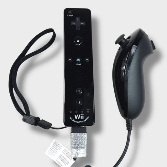Nintendo Wii Motion Plus Remote Controller with Nunchuk Black RVL007