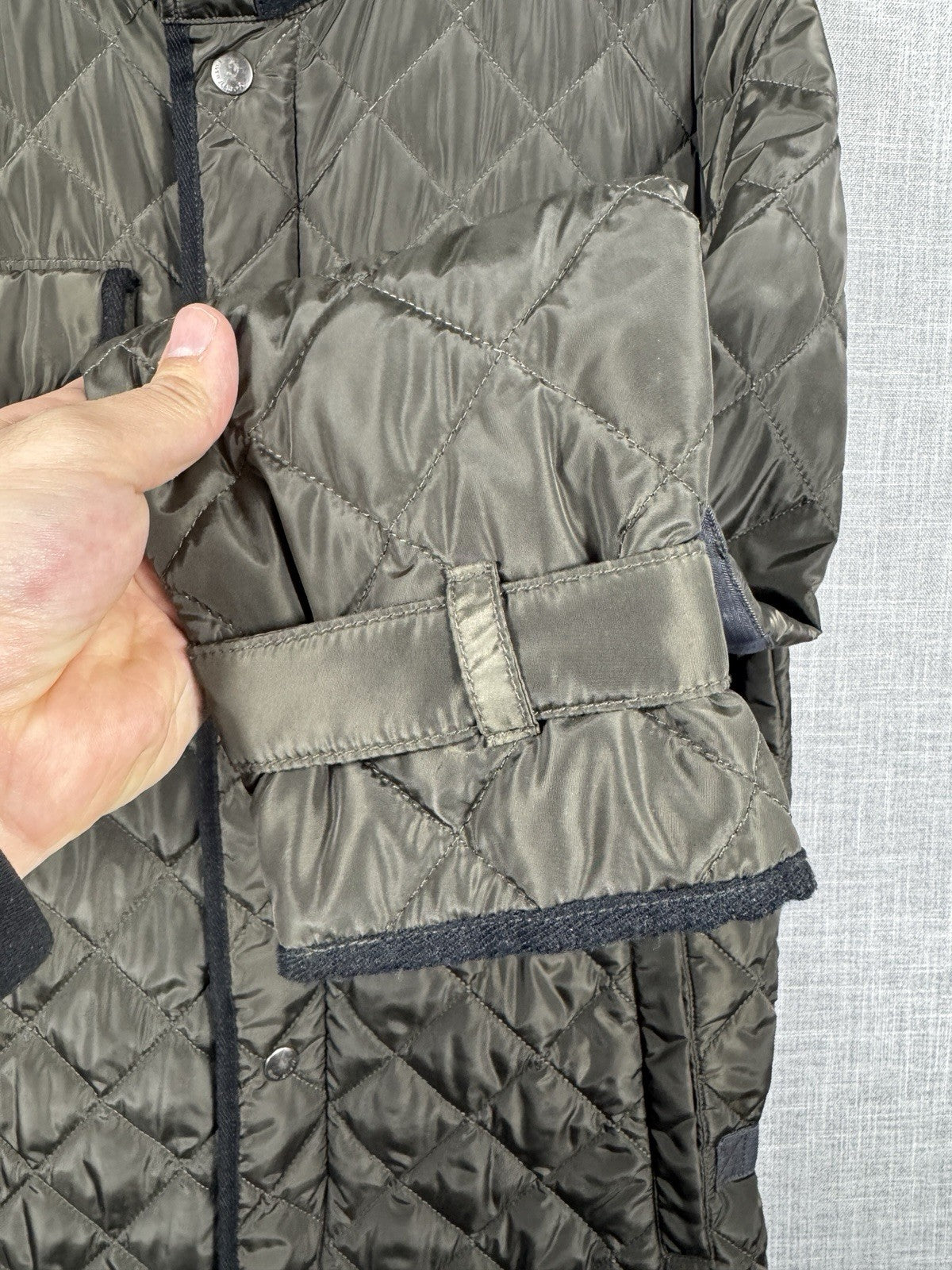 Silver jeans mens Jacket Coat Quilted Elbow Patches Olive Green Rare Size M