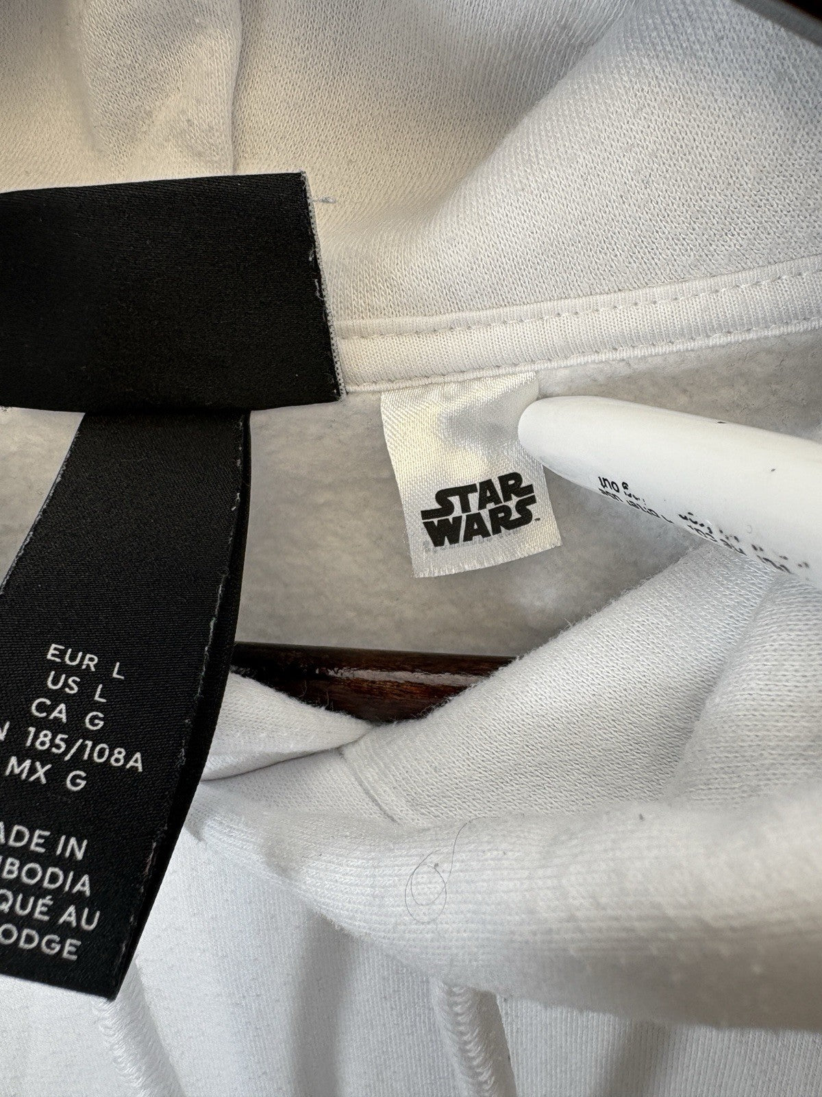 Star Wars Hoodie Mens L H&M Licensed A New Hope Graphic White