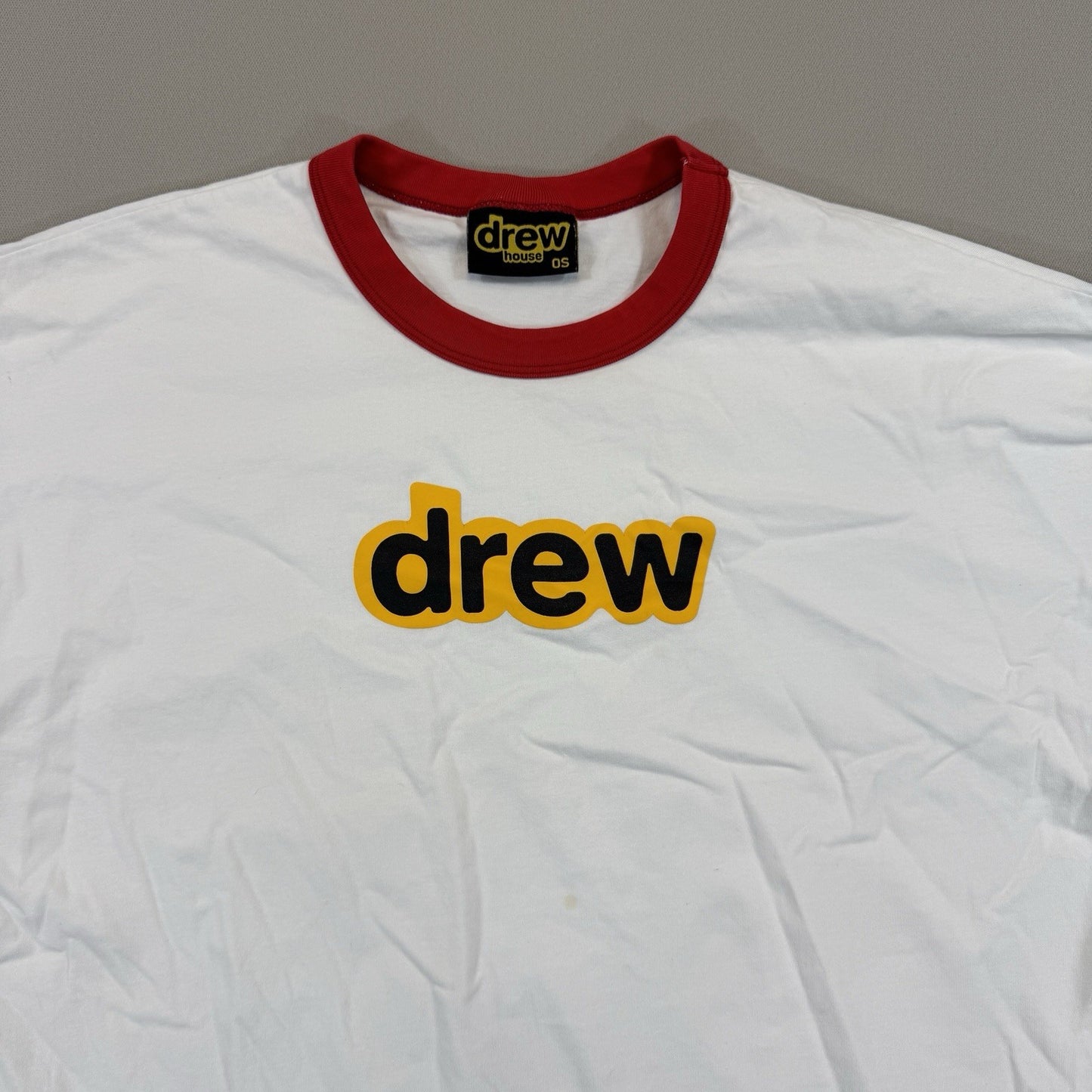 Drew House Secret SS Ringer Tee mens Oversized White Red Shirt Justin Bieber