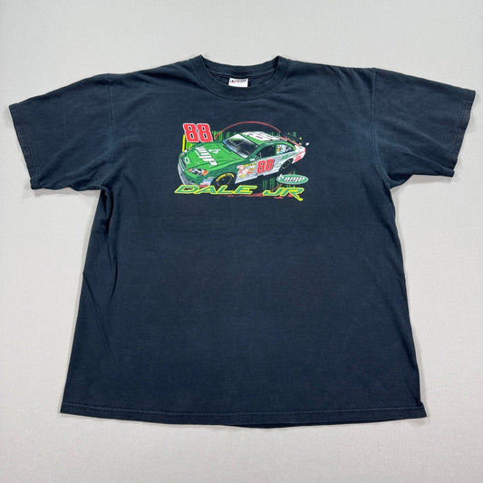 Vintage Dale Earnhardt Jr. NASCAR T-Shirt mens XL Double Sided Y2K Faded
