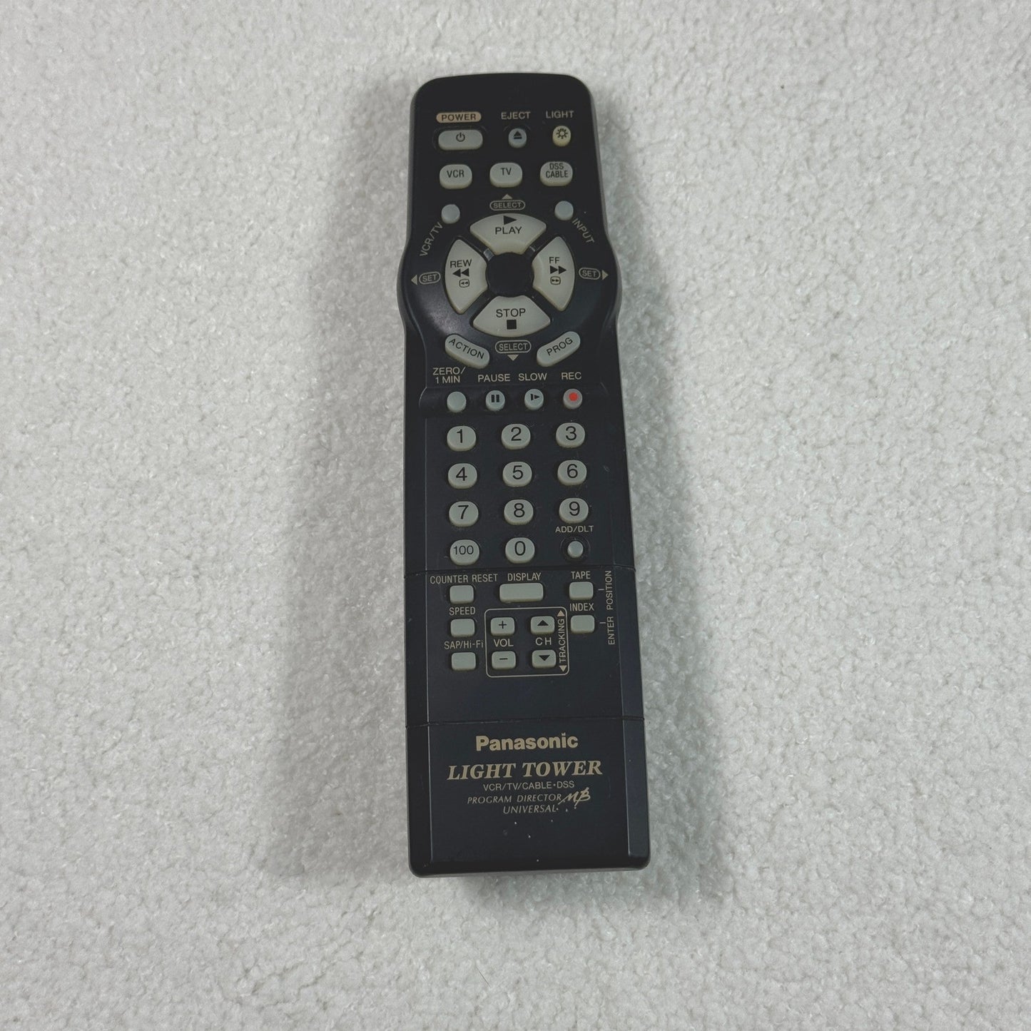 Panasonic Light Tower VCR/TV/Cable/DSS Program Director Universal Remote - Works