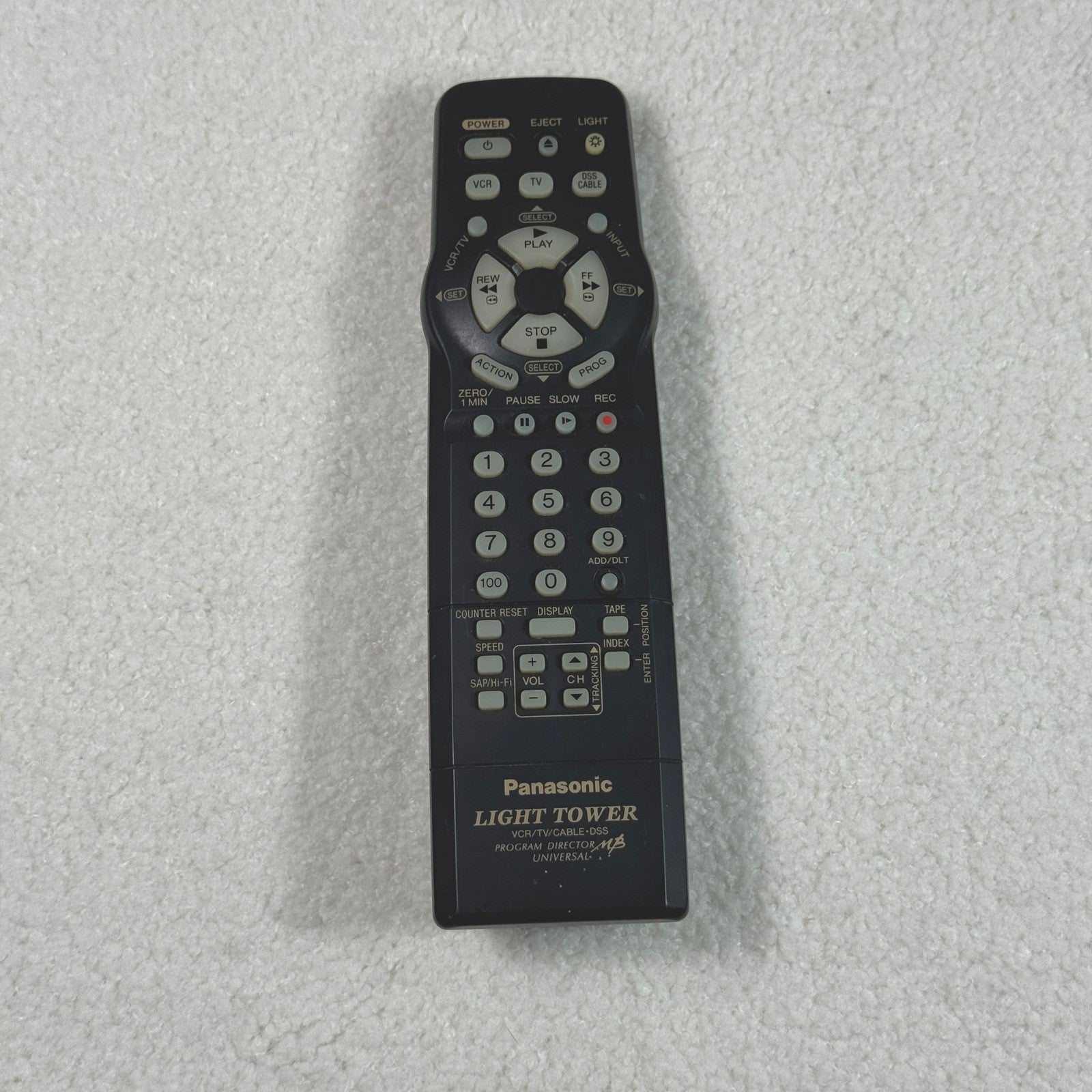 Panasonic Light Tower VCR/TV/Cable/DSS Program Director Universal Remote - Works